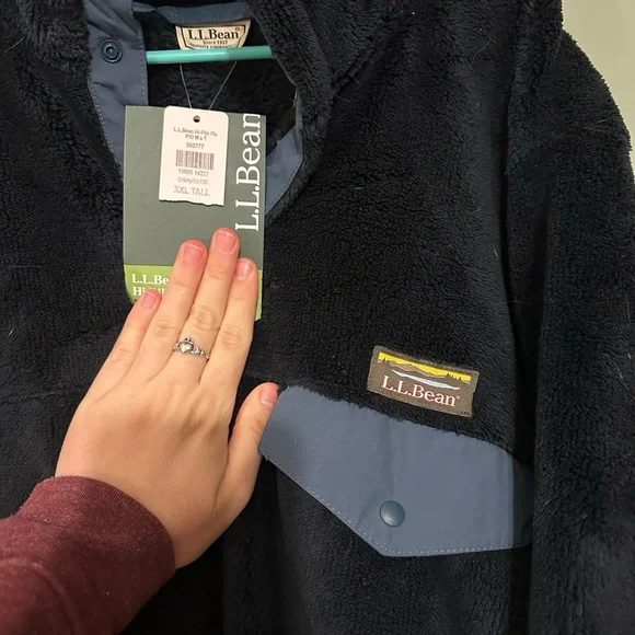 L.L. Bean Navy Fleece Pullover